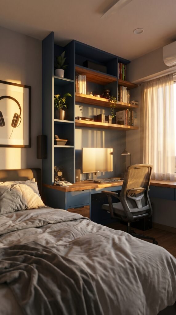 quarto com home office integrado